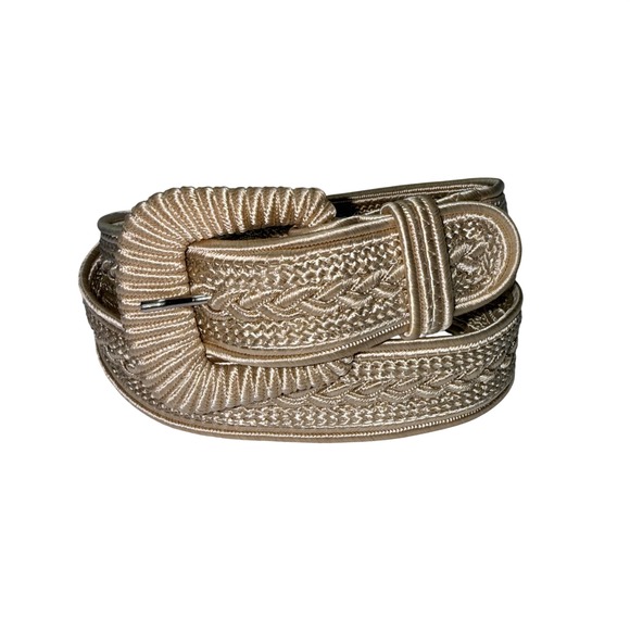 Collezione New York Accessories - Collezione New York Woven Rope Style‎ Belt Gold Tone Buckle Women